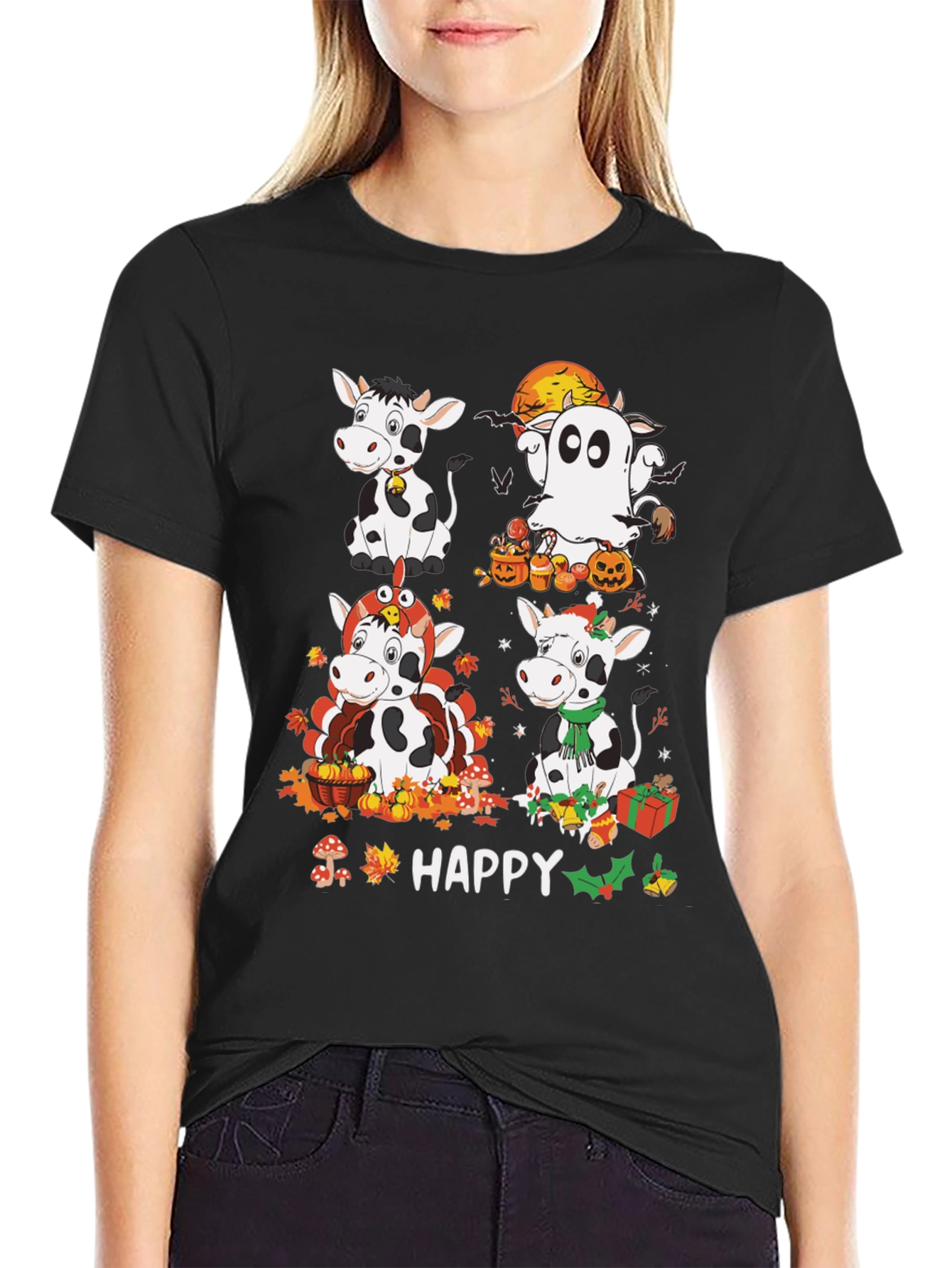 Happy Cows Seasonal Holiday T-Shirt