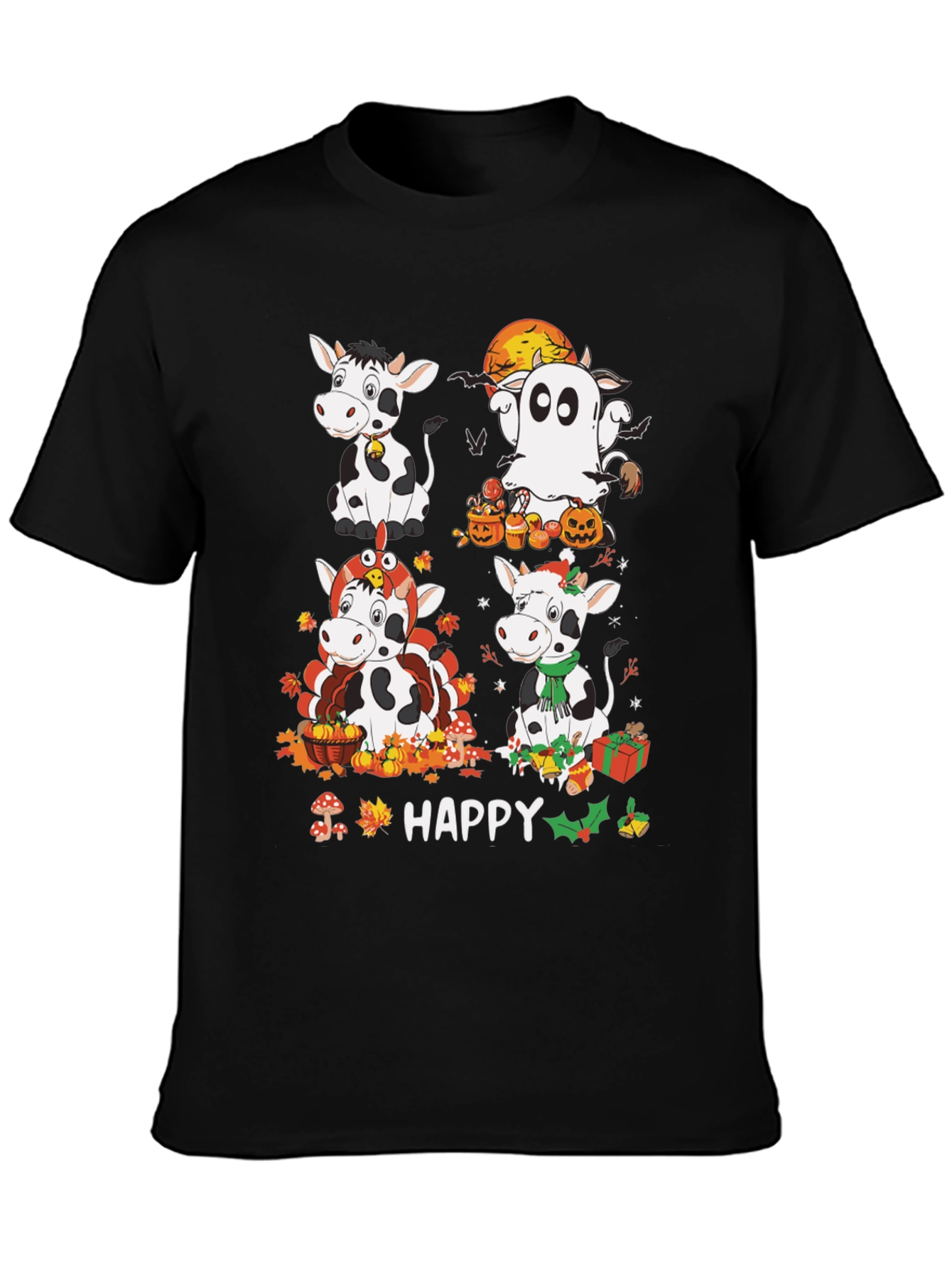 Happy Cows Seasonal Holiday T-Shirt