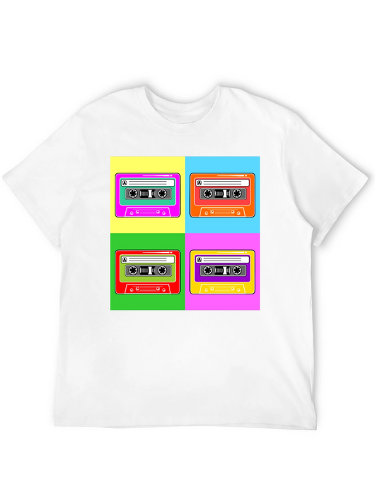 Retro Cassette Tape T-Shirt Vintage 80s Style Pop Art Tee
