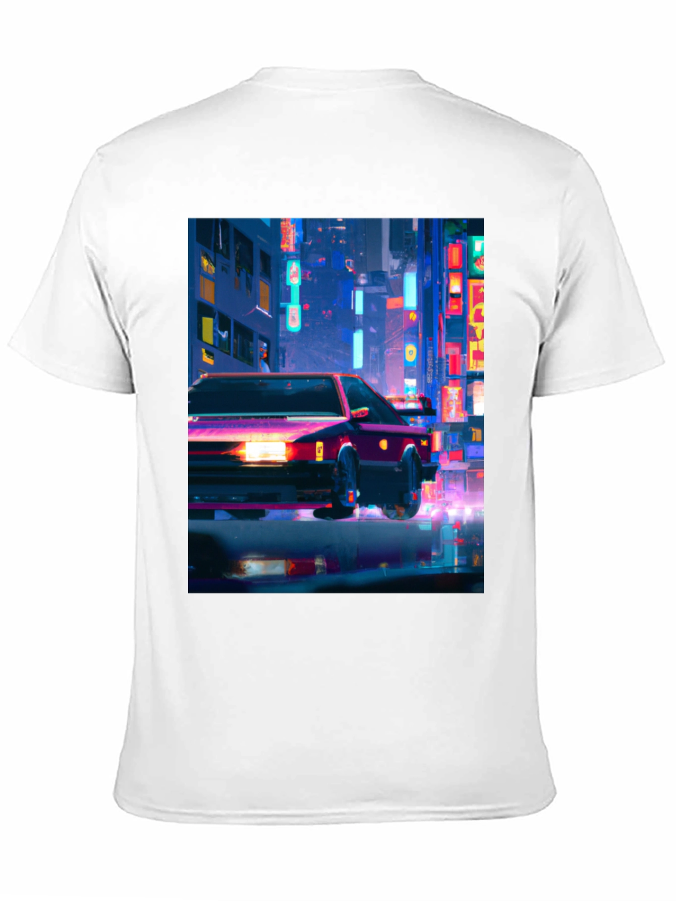 Neon City Car T-Shirt - Stylish Graphic Tee