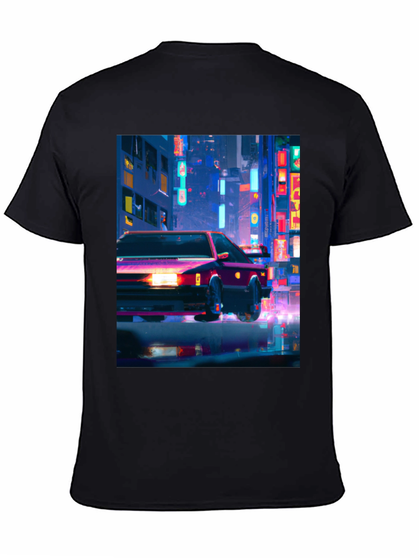 Neon City Car T-Shirt - Stylish Graphic Tee