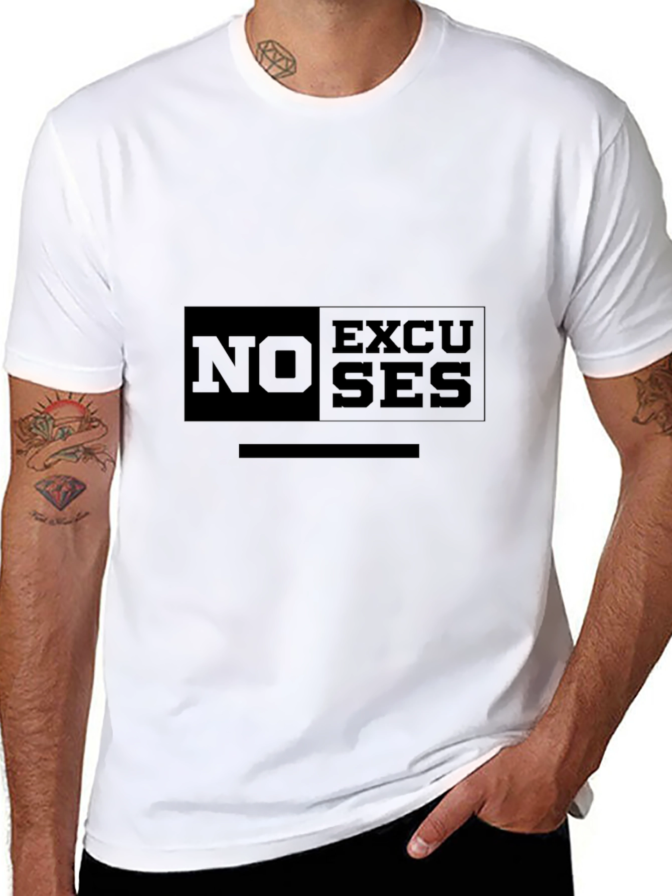 No Excuses Black Graphic T-Shirt