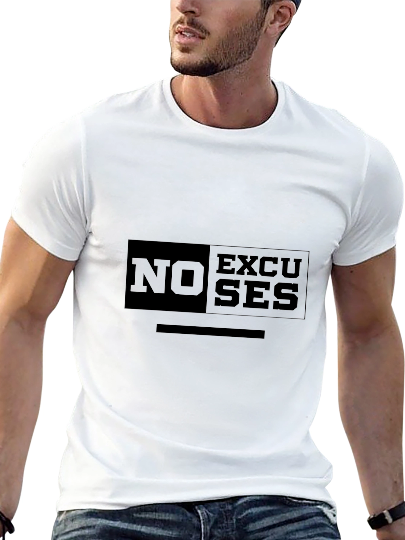 No Excuses Black Graphic T-Shirt