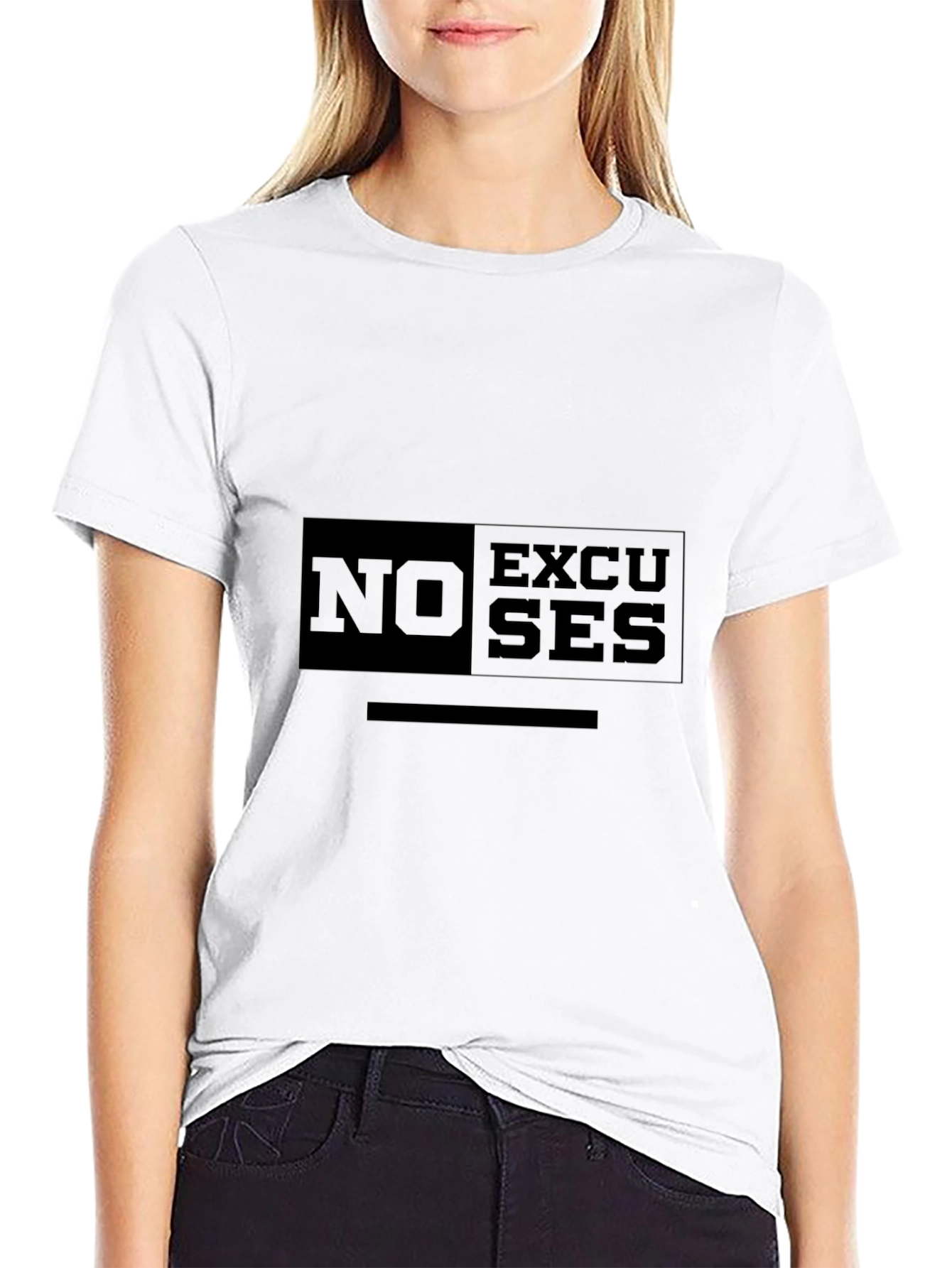 No Excuses Black Graphic T-Shirt