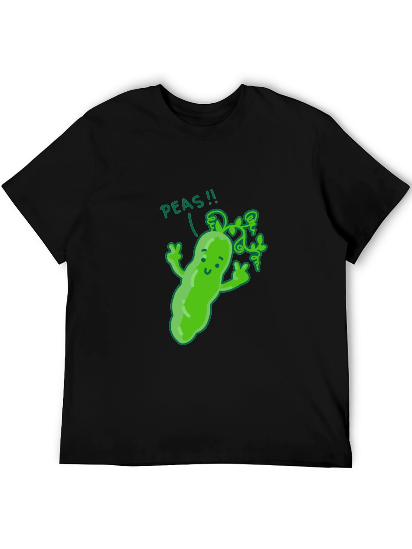 Funny Peas T-Shirt - Black Cotton Graphic Tee