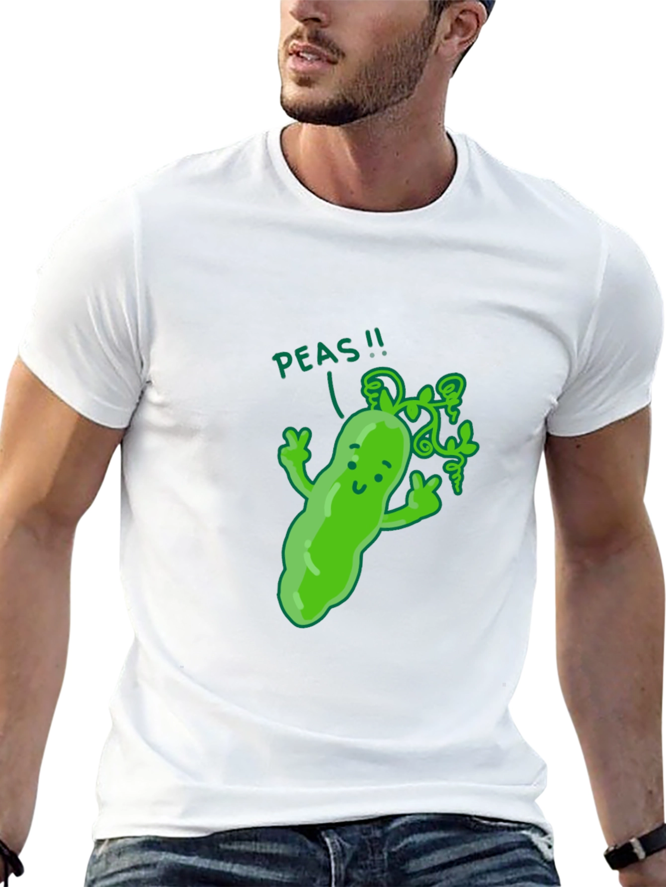 Funny Peas T-Shirt - Black Cotton Graphic Tee