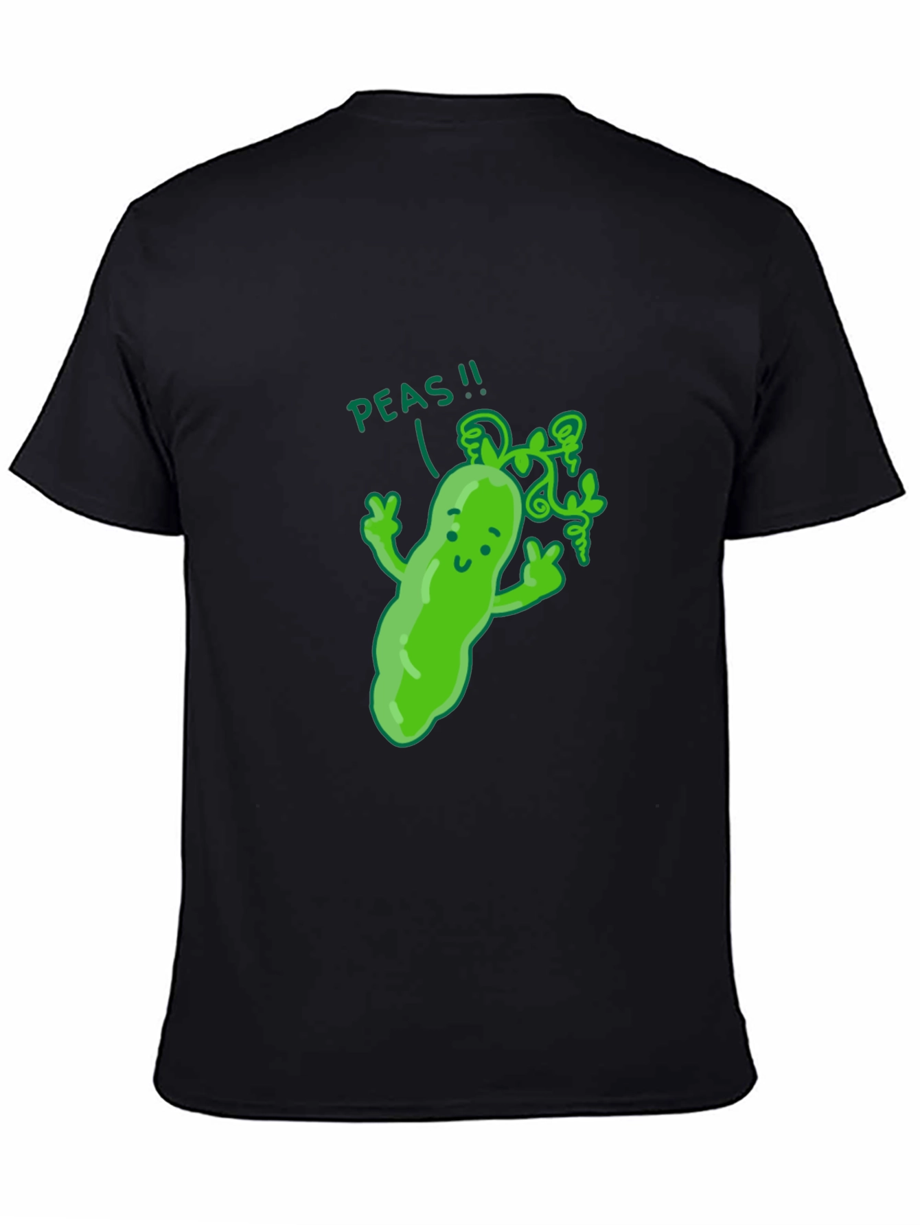 Funny Peas T-Shirt - Black Cotton Graphic Tee