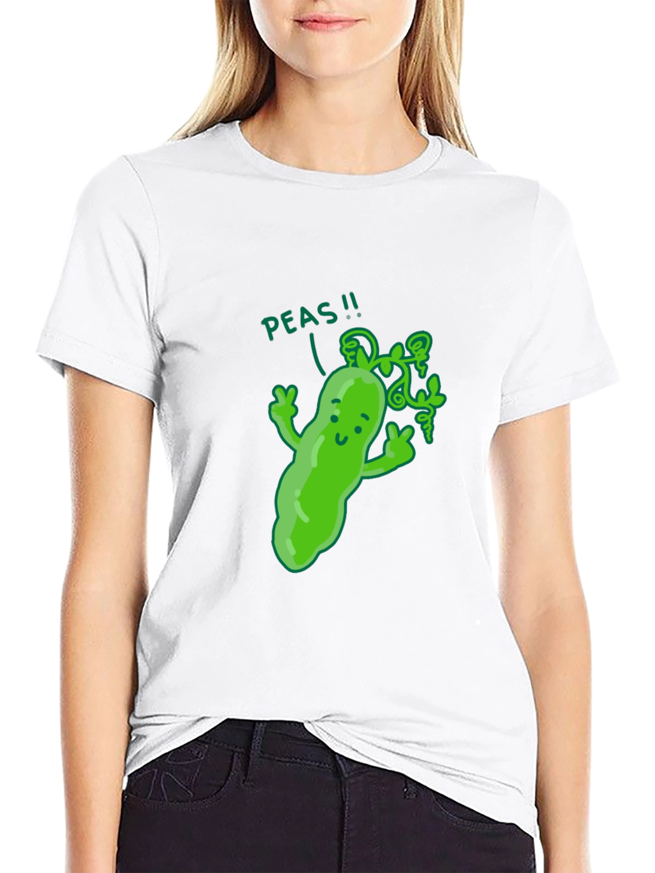 Funny Peas T-Shirt - Black Cotton Graphic Tee