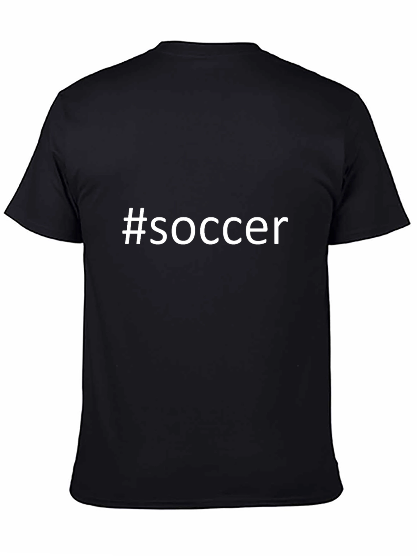 #Soccer Graphic Tee - Black Cotton T-Shirt