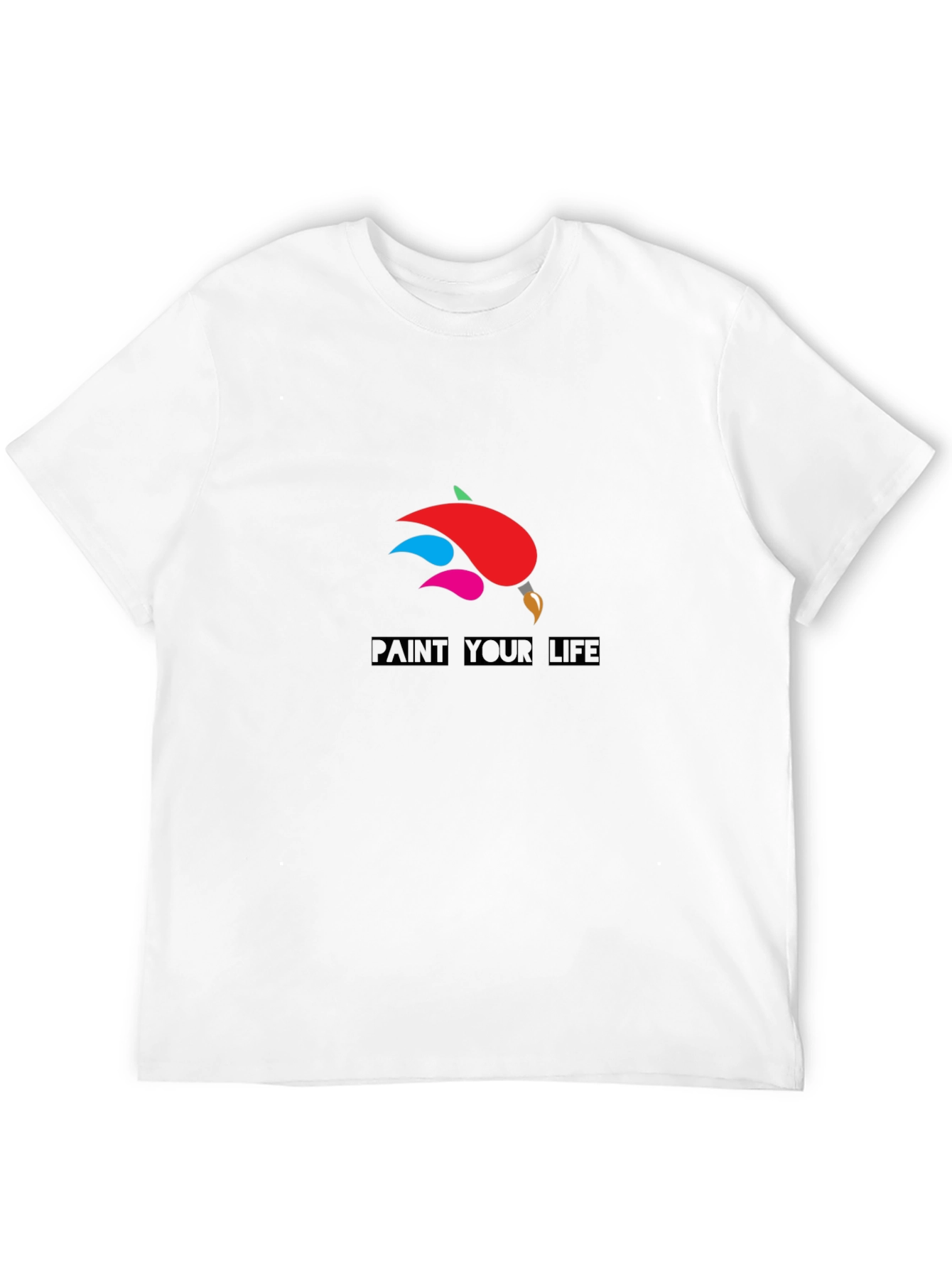Paint Your Life Graphic Tee - Black Cotton Shirt