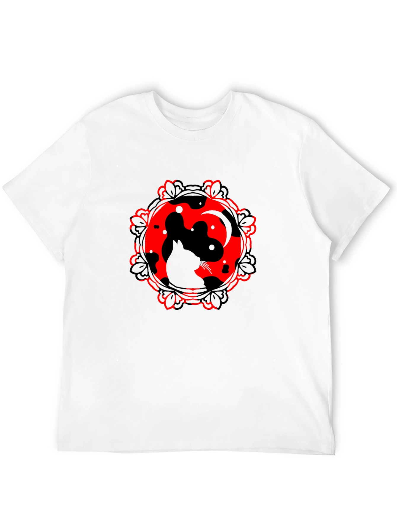 Black Cat Yin Yang Graphic Tee