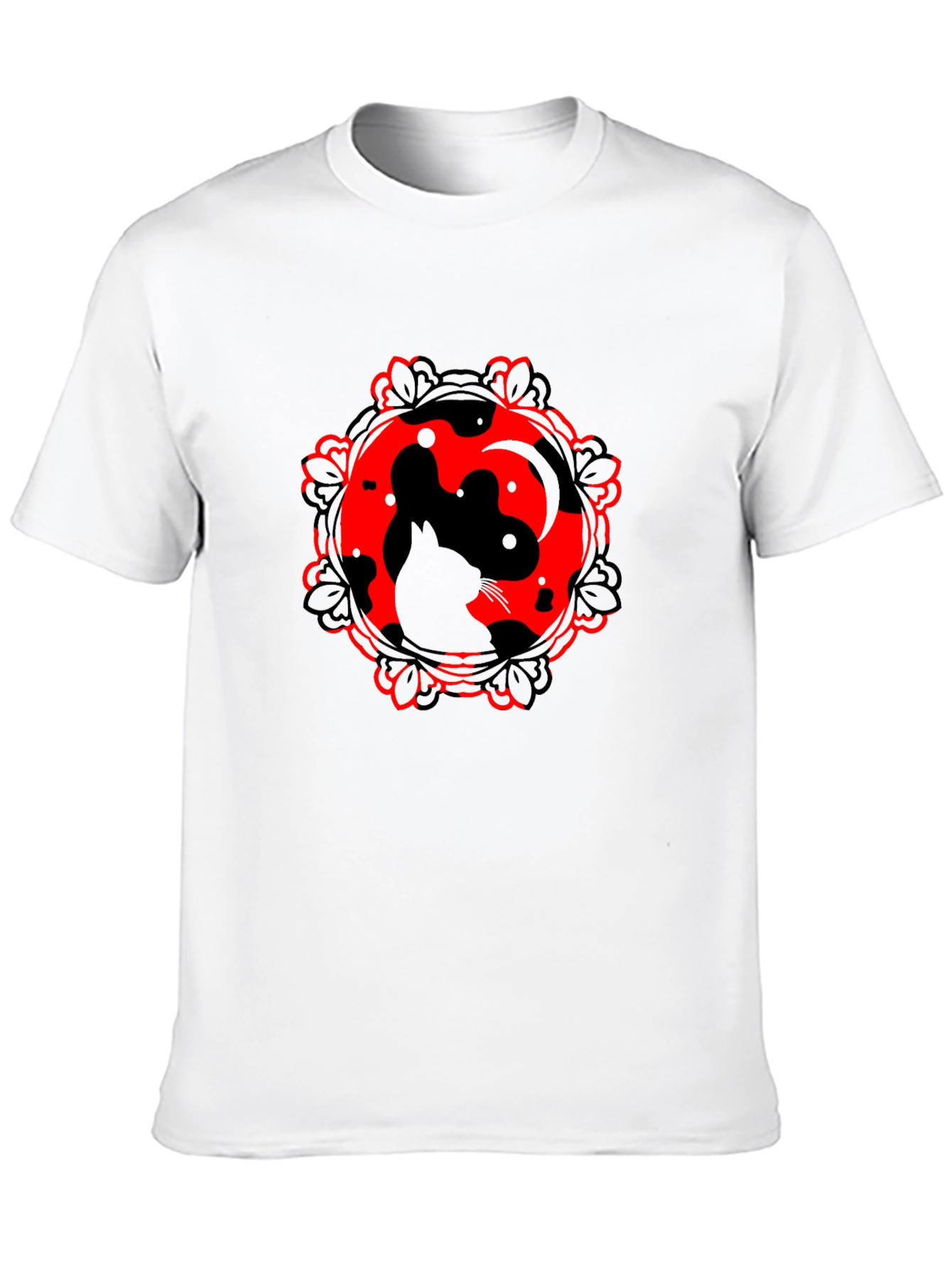Black Cat Yin Yang Graphic Tee