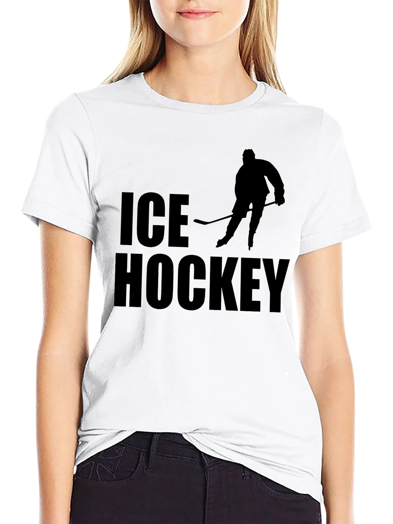 Ice Hockey Graphic Tee - Sporty Black T-Shirt
