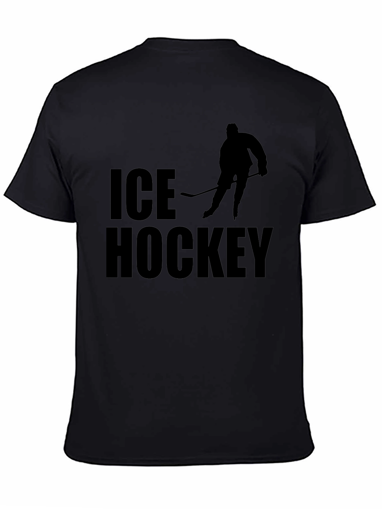 Ice Hockey Graphic Tee - Sporty Black T-Shirt