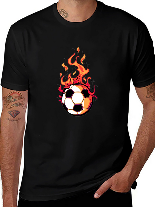 Flaming Soccer Ball Graphic Tee
