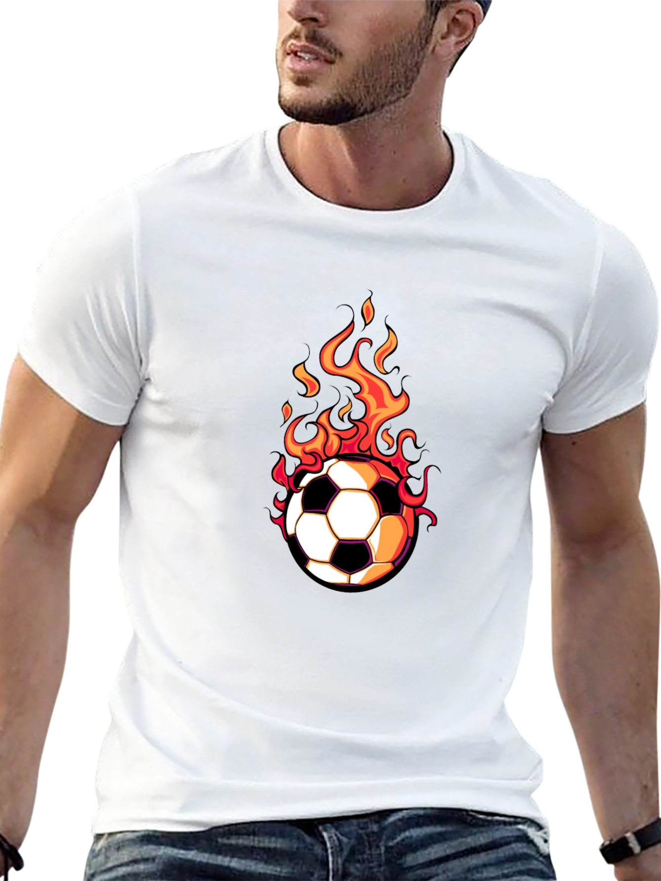 Flaming Soccer Ball Graphic Tee