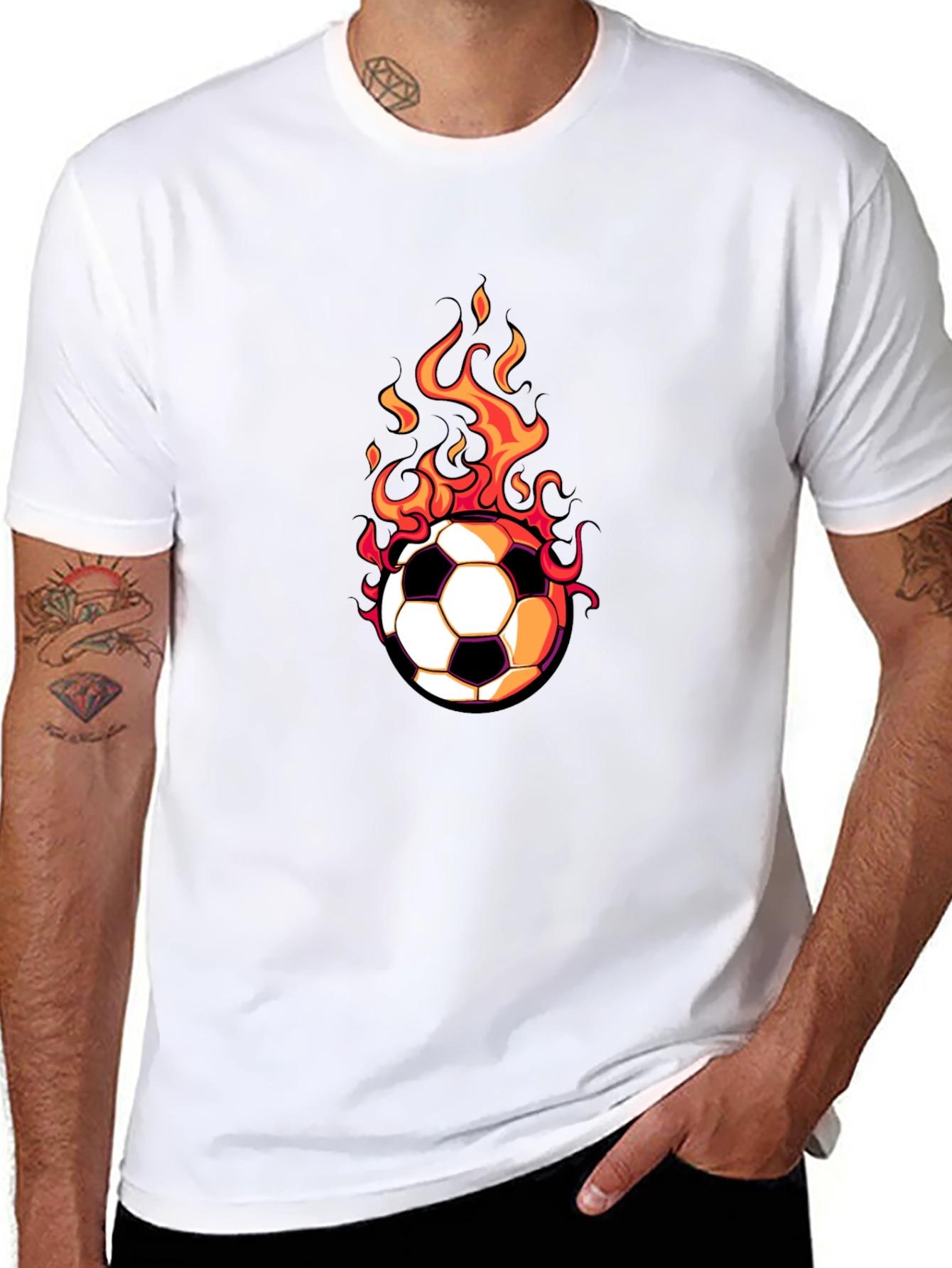 Flaming Soccer Ball Graphic Tee