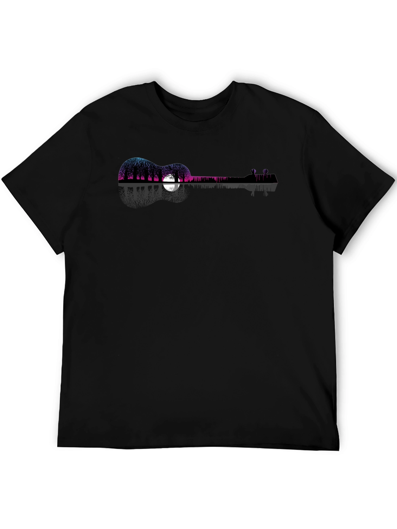 Guitar Trees Graphic Tee - Mens Black T-Shirt