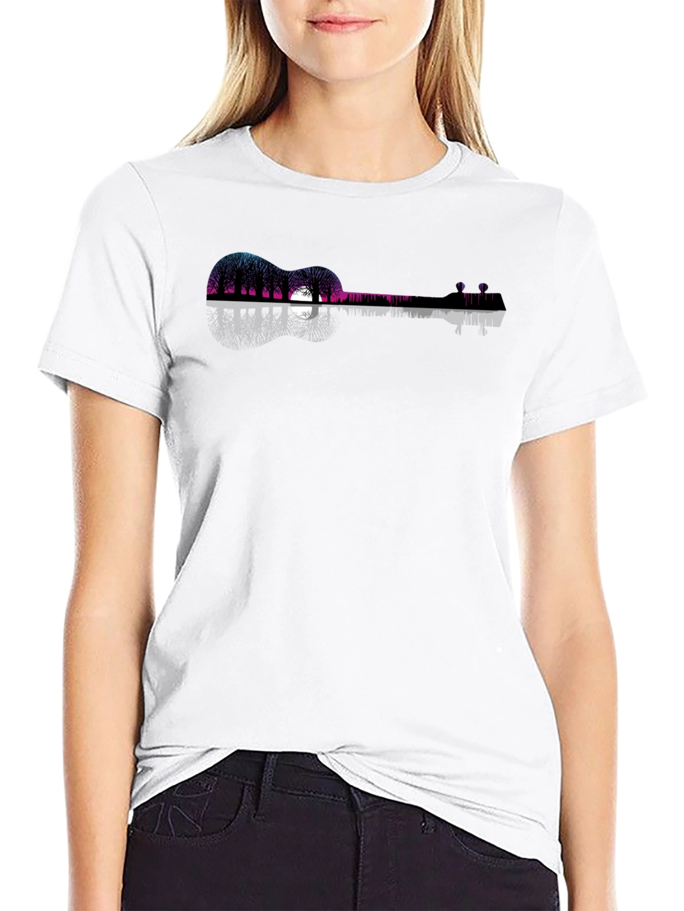 Guitar Trees Graphic Tee - Mens Black T-Shirt