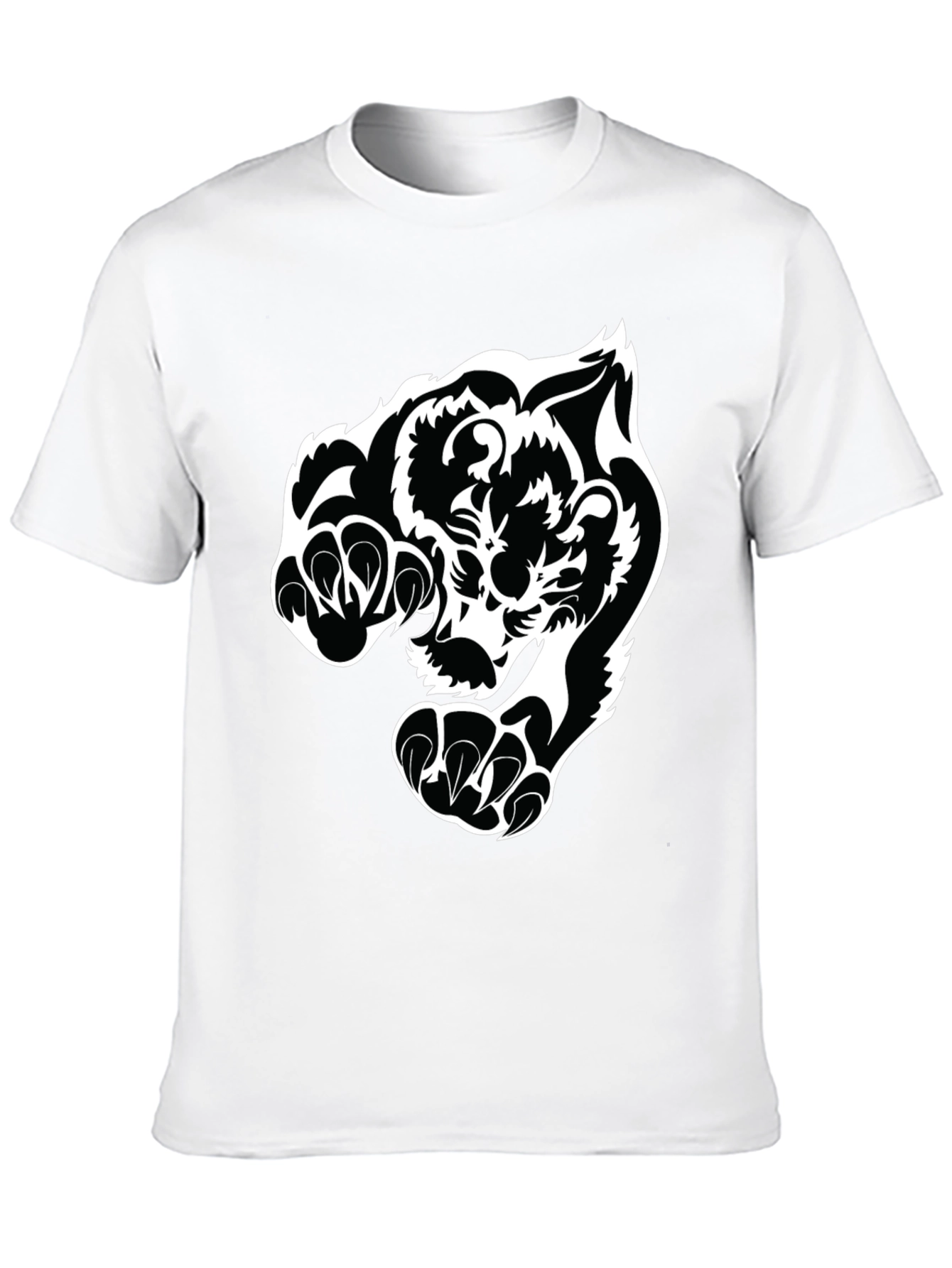 Black Tiger Graphic Tee - Bold Animal Print