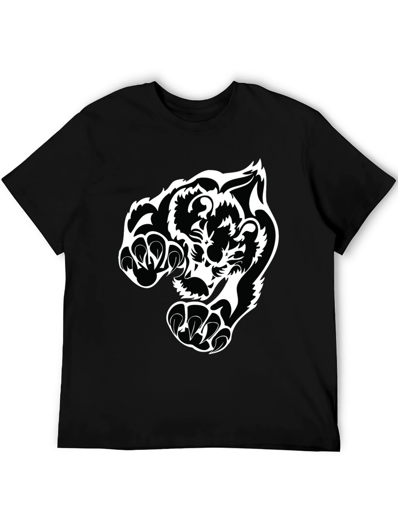 Black Tiger Graphic Tee - Bold Animal Print