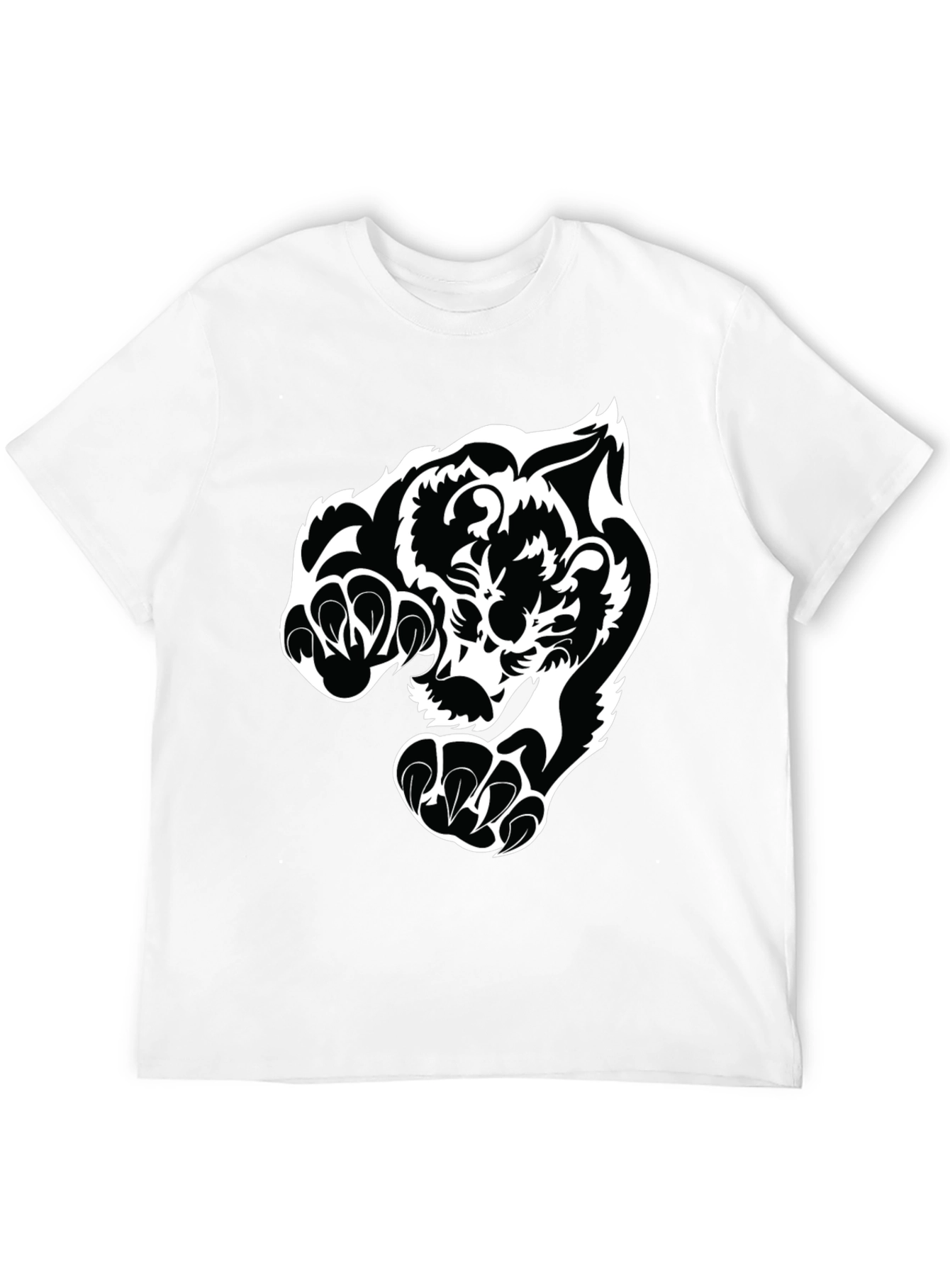 Black Tiger Graphic Tee - Bold Animal Print