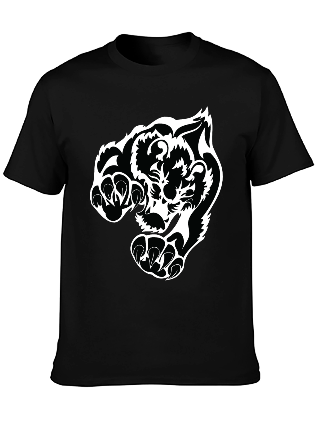 Black Tiger Graphic Tee - Bold Animal Print