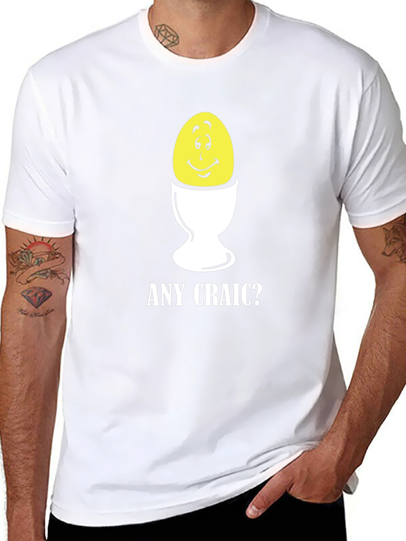 Funny Egg Cup T-Shirt - Any Craic? Novelty Tee
