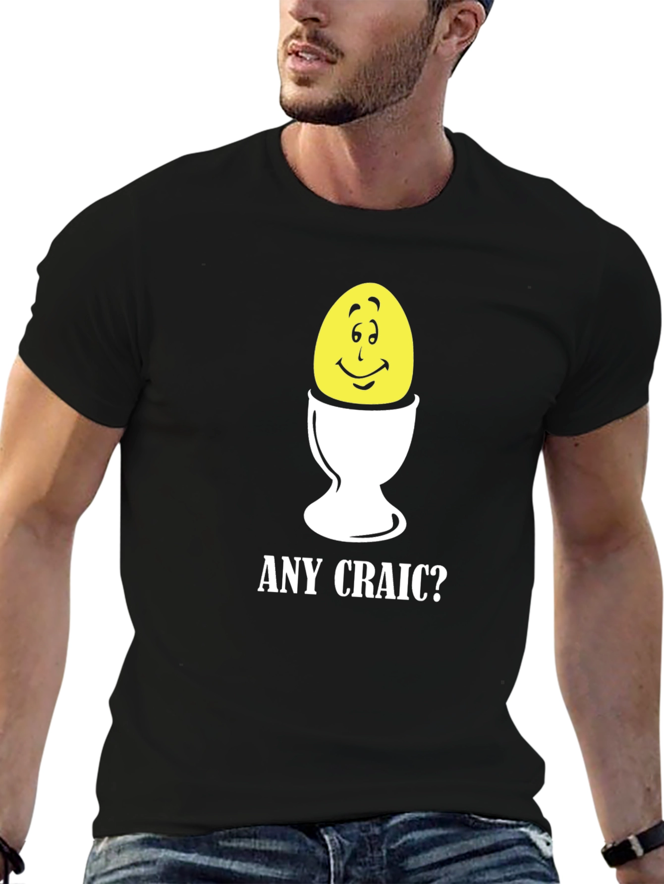 Funny Egg Cup T-Shirt - Any Craic? Novelty Tee