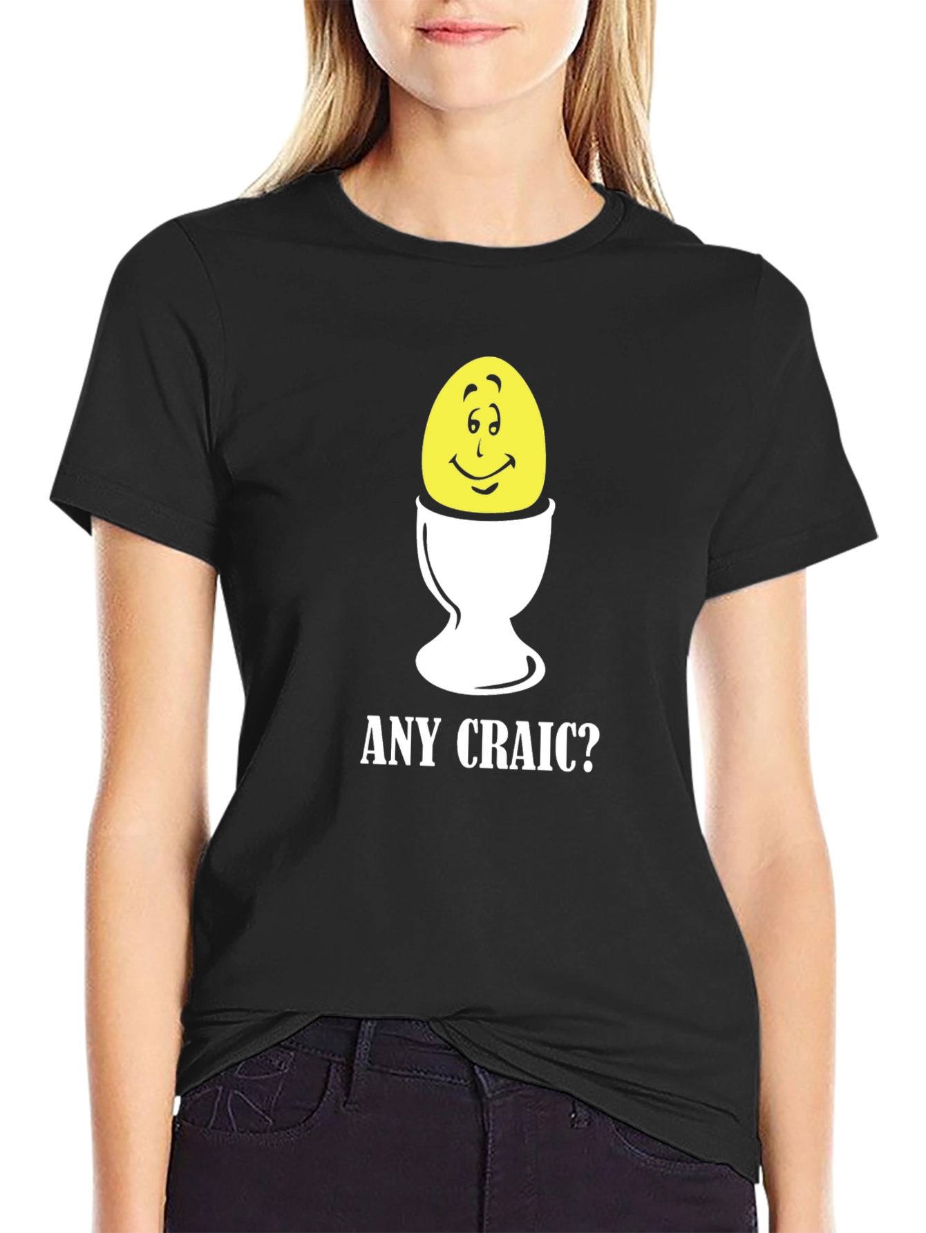 Funny Egg Cup T-Shirt - Any Craic? Novelty Tee