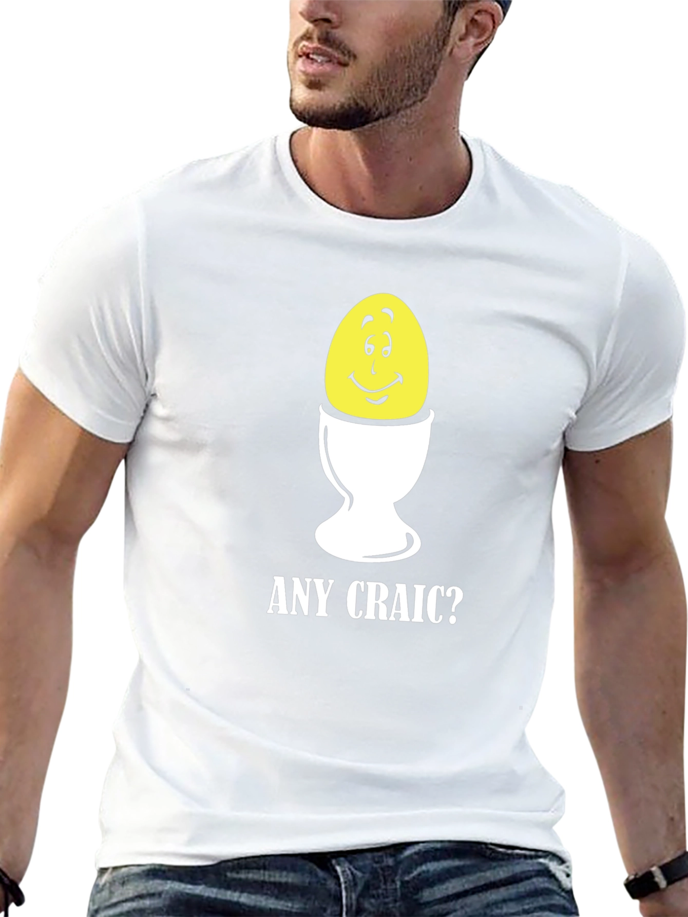 Funny Egg Cup T-Shirt - Any Craic? Novelty Tee