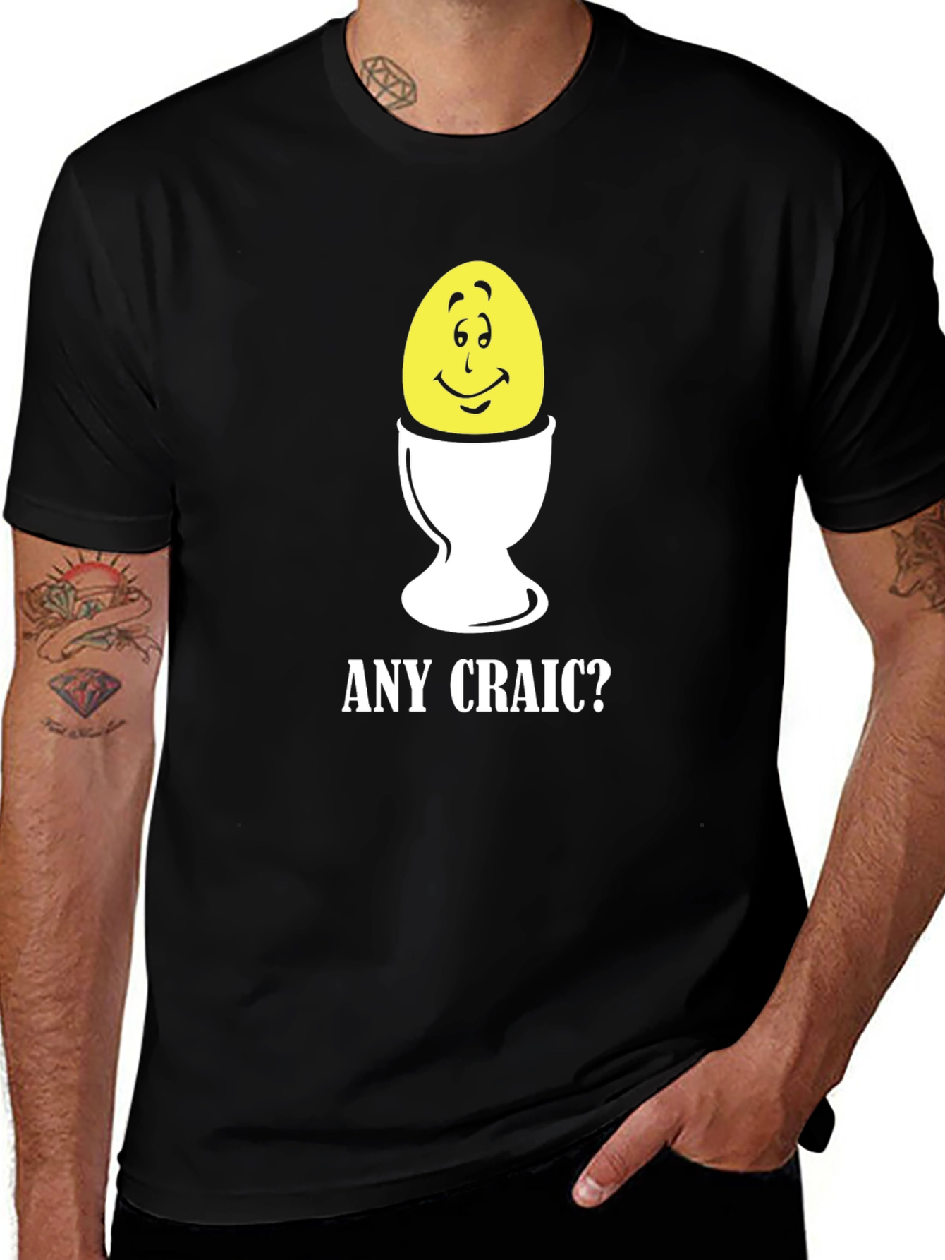 Funny Egg Cup T-Shirt - Any Craic? Novelty Tee