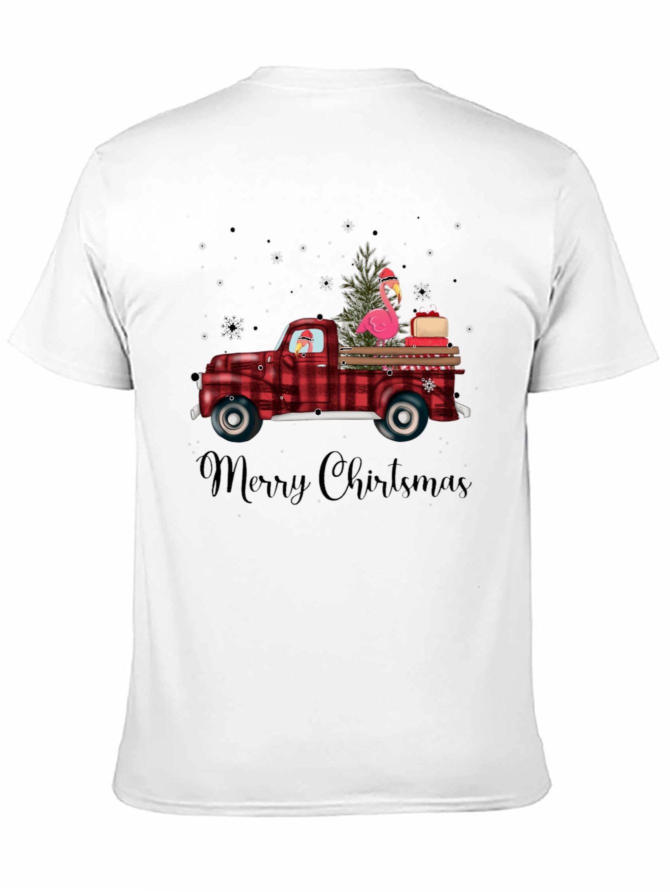 Festive Flamingo Christmas Truck T-Shirt