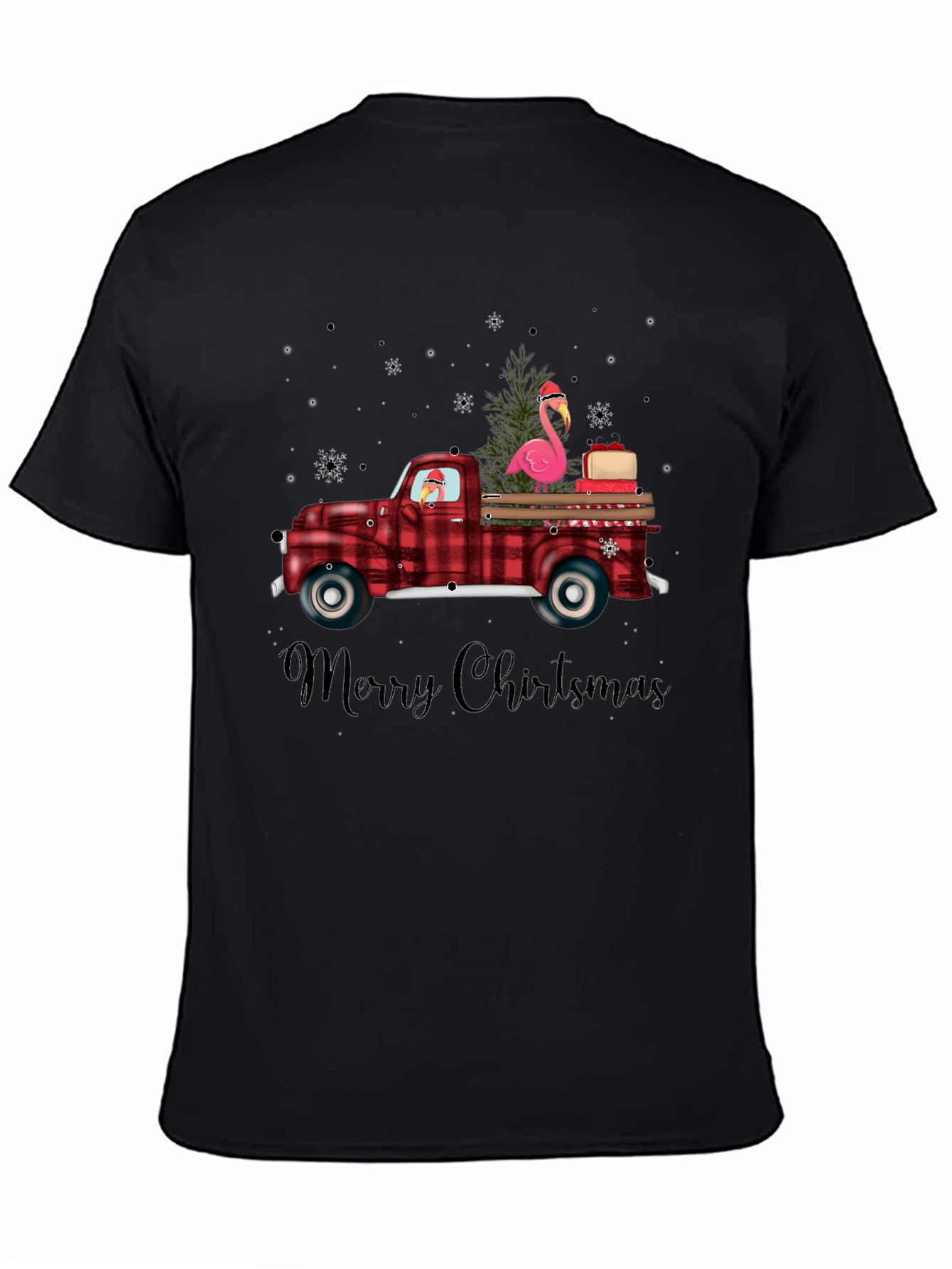 Festive Flamingo Christmas Truck T-Shirt