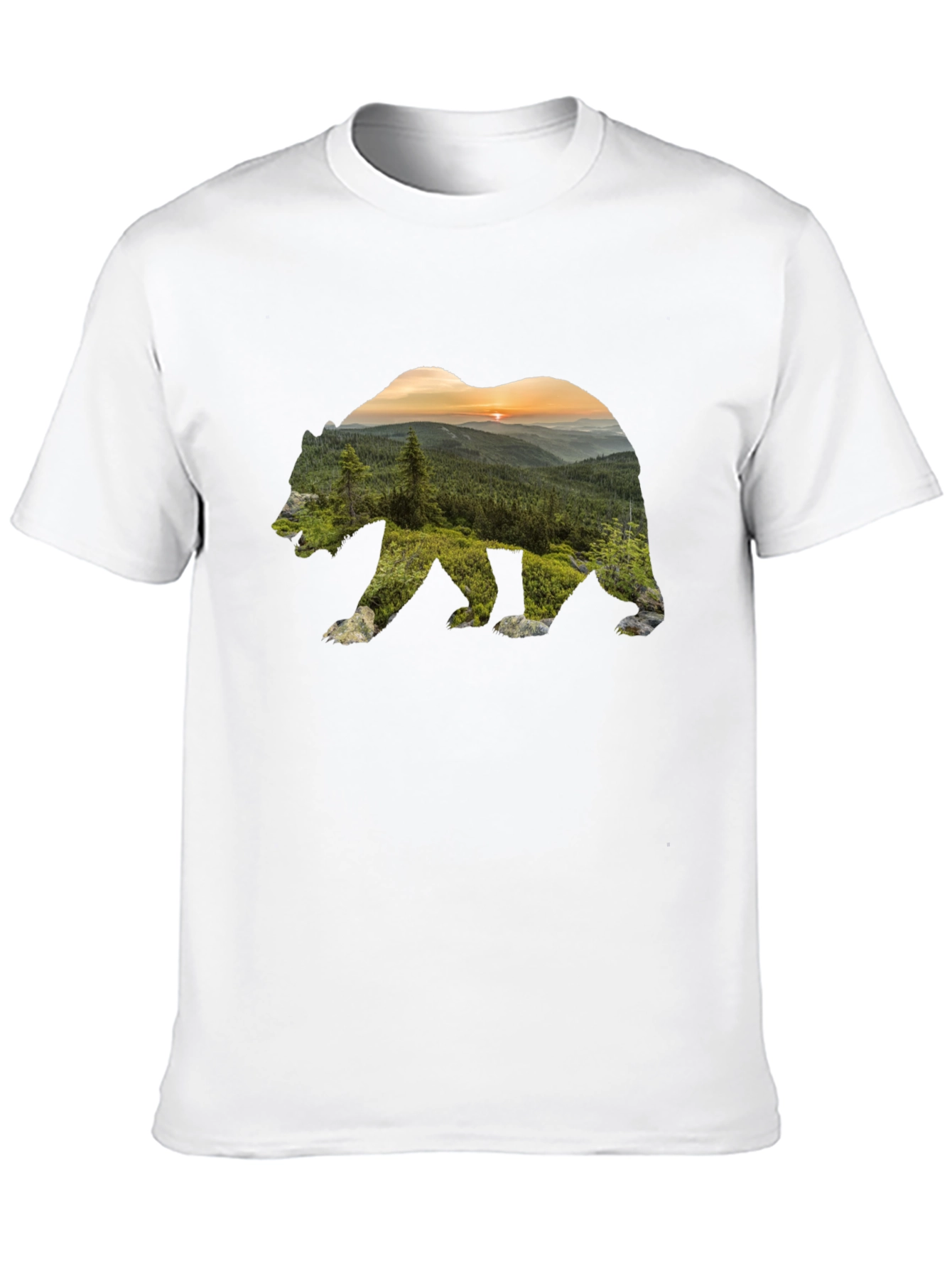 Nature Bear Graphic Black T-Shirt