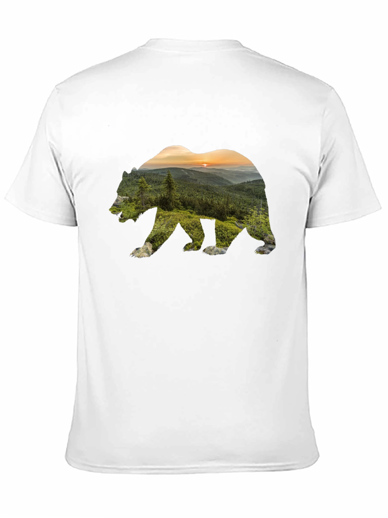 Nature Bear Graphic Black T-Shirt