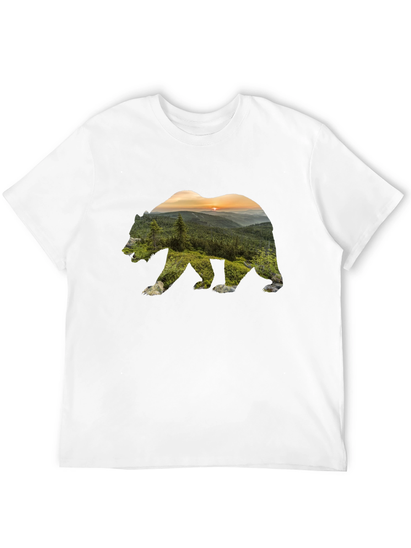 Nature Bear Graphic Black T-Shirt