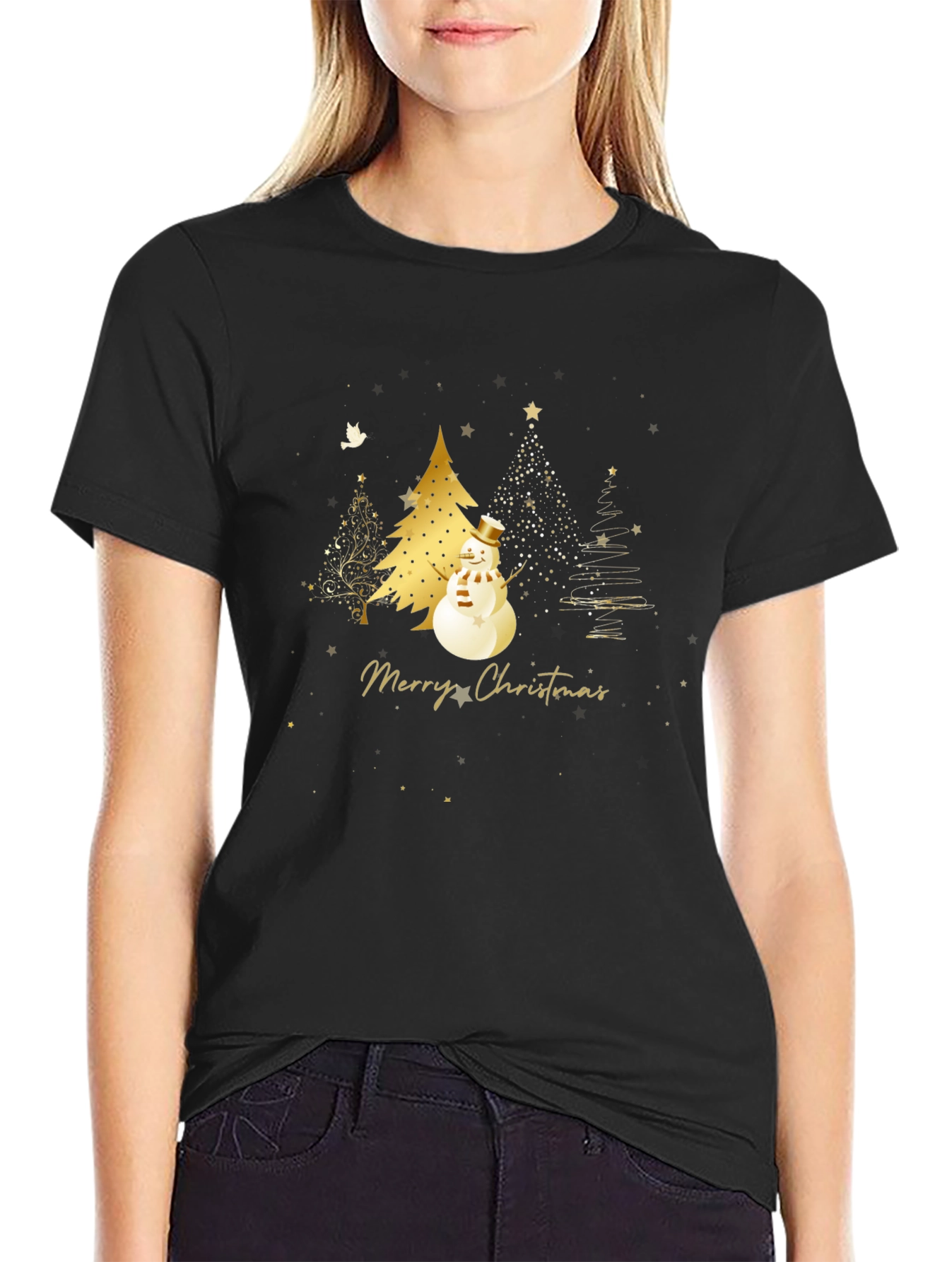 Festive Merry Christmas Snowman T-Shirt