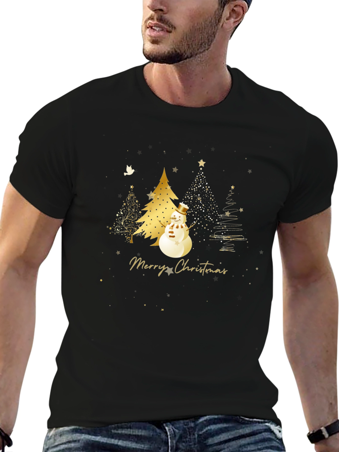 Festive Merry Christmas Snowman T-Shirt