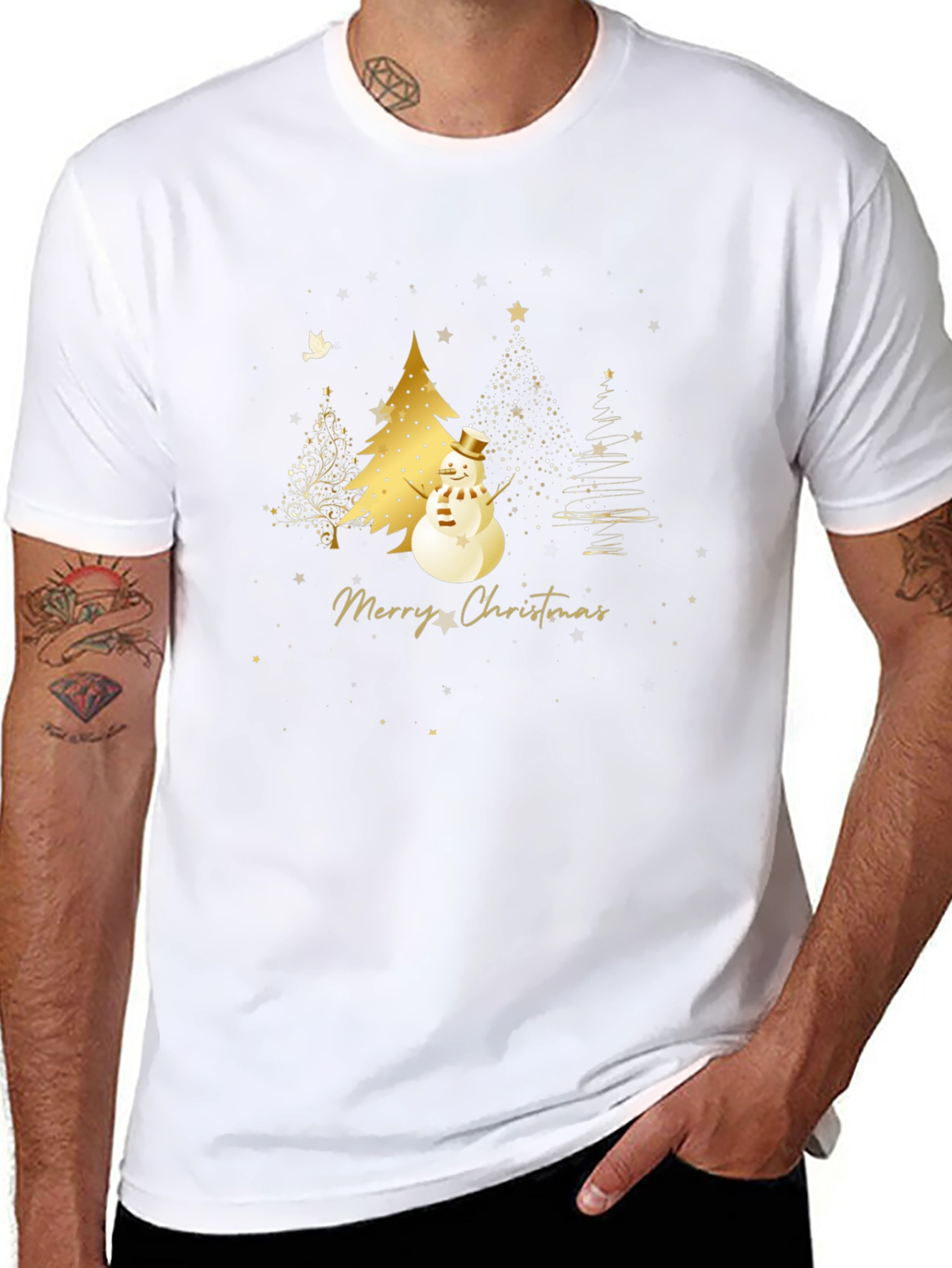 Festive Merry Christmas Snowman T-Shirt