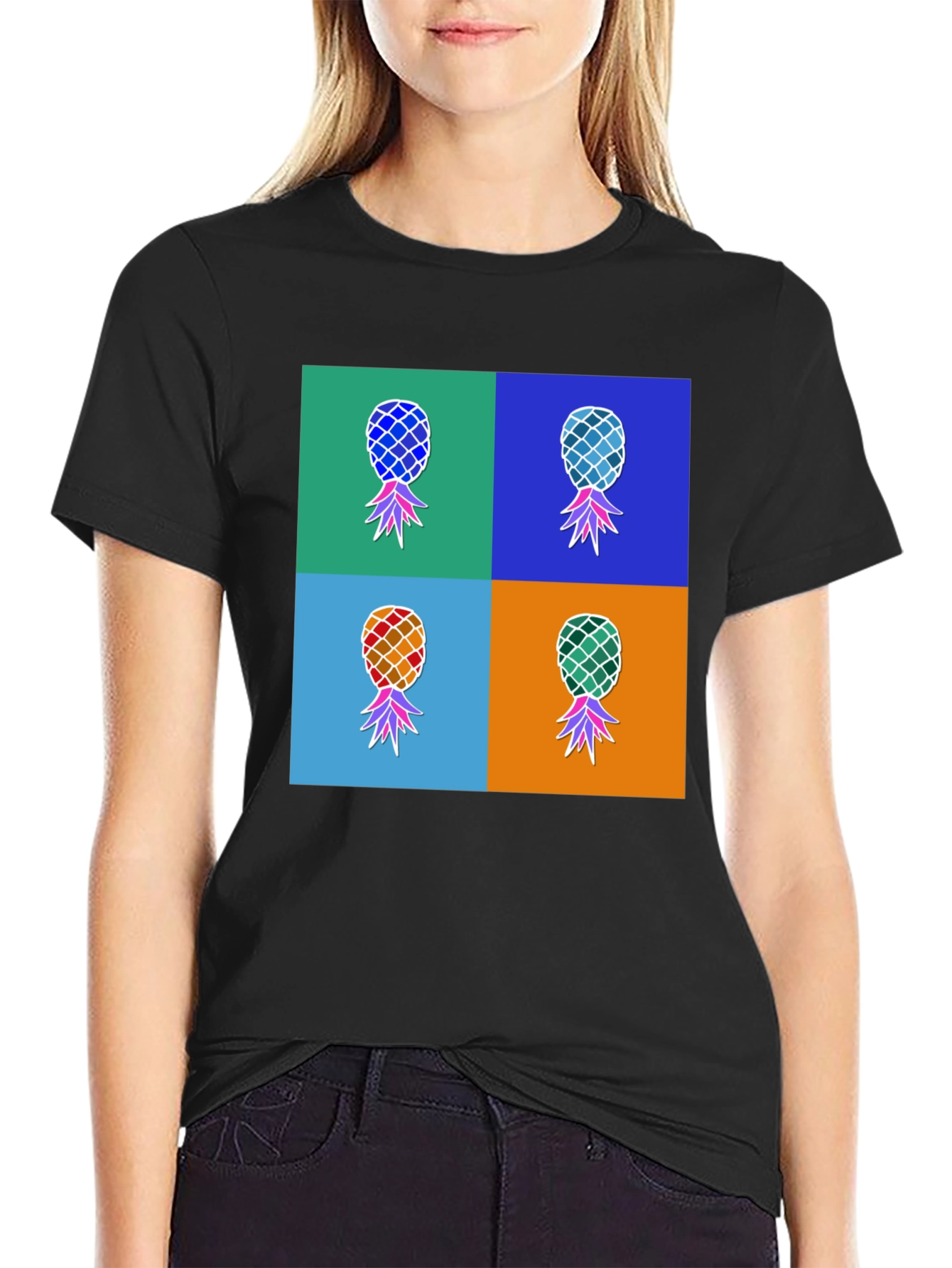 Pop Art Pineapple Graphic Tee - Funky & Fresh