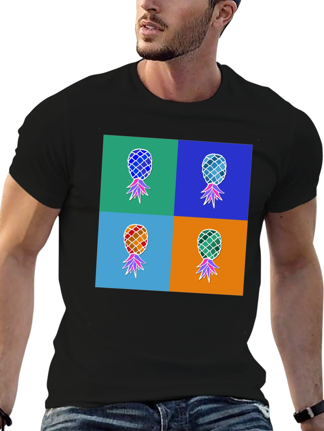 Pop Art Pineapple Graphic Tee - Funky & Fresh