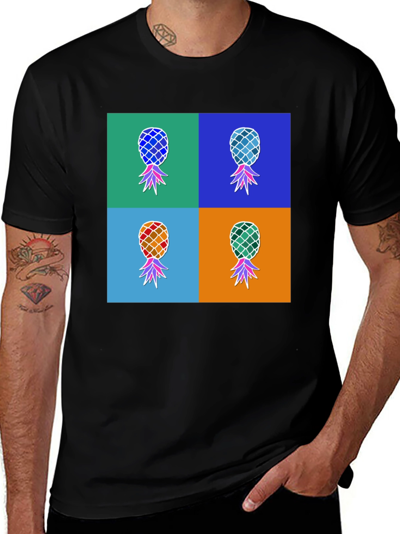 Pop Art Pineapple Graphic Tee - Funky & Fresh