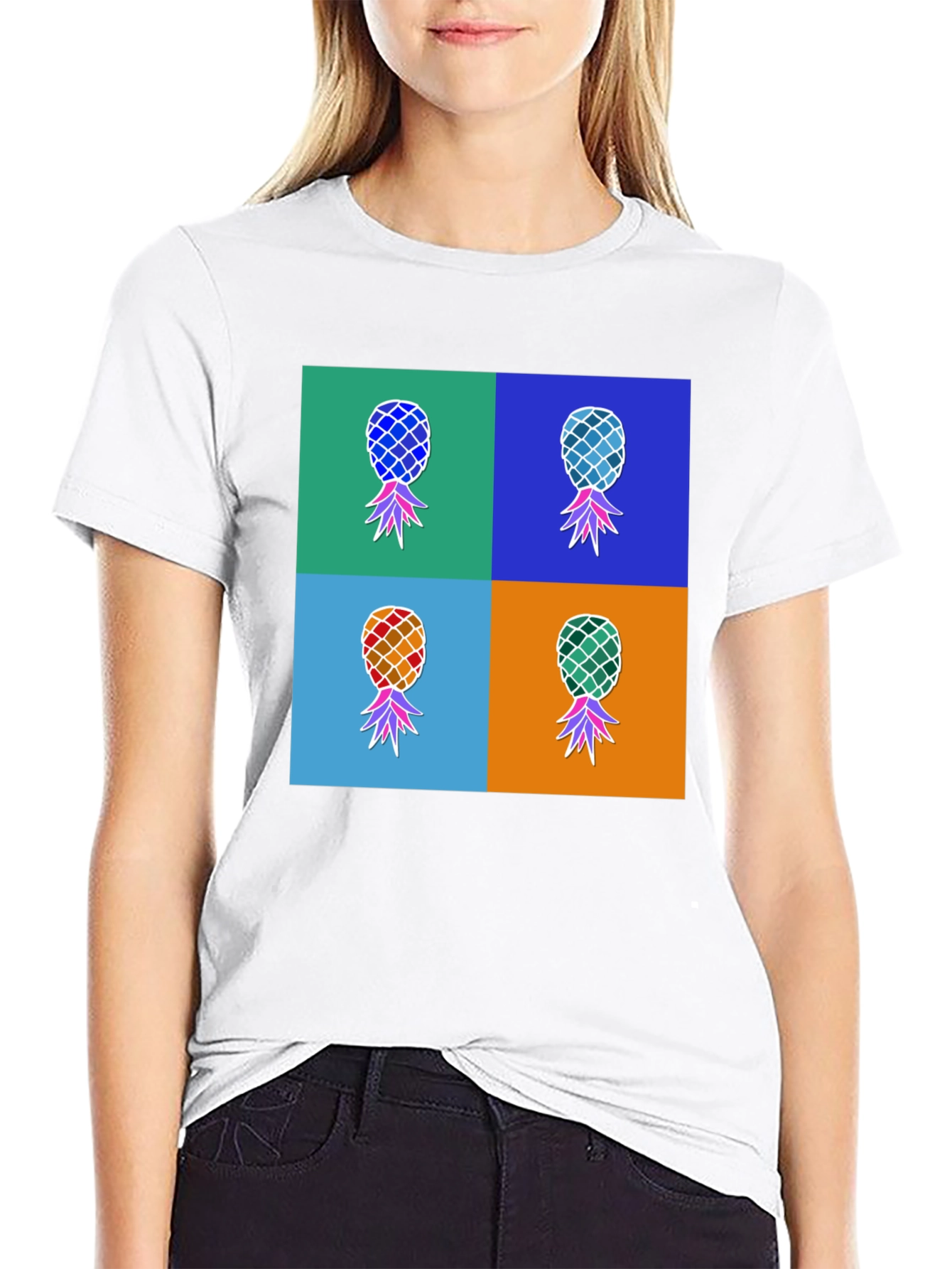 Pop Art Pineapple Graphic Tee - Funky & Fresh