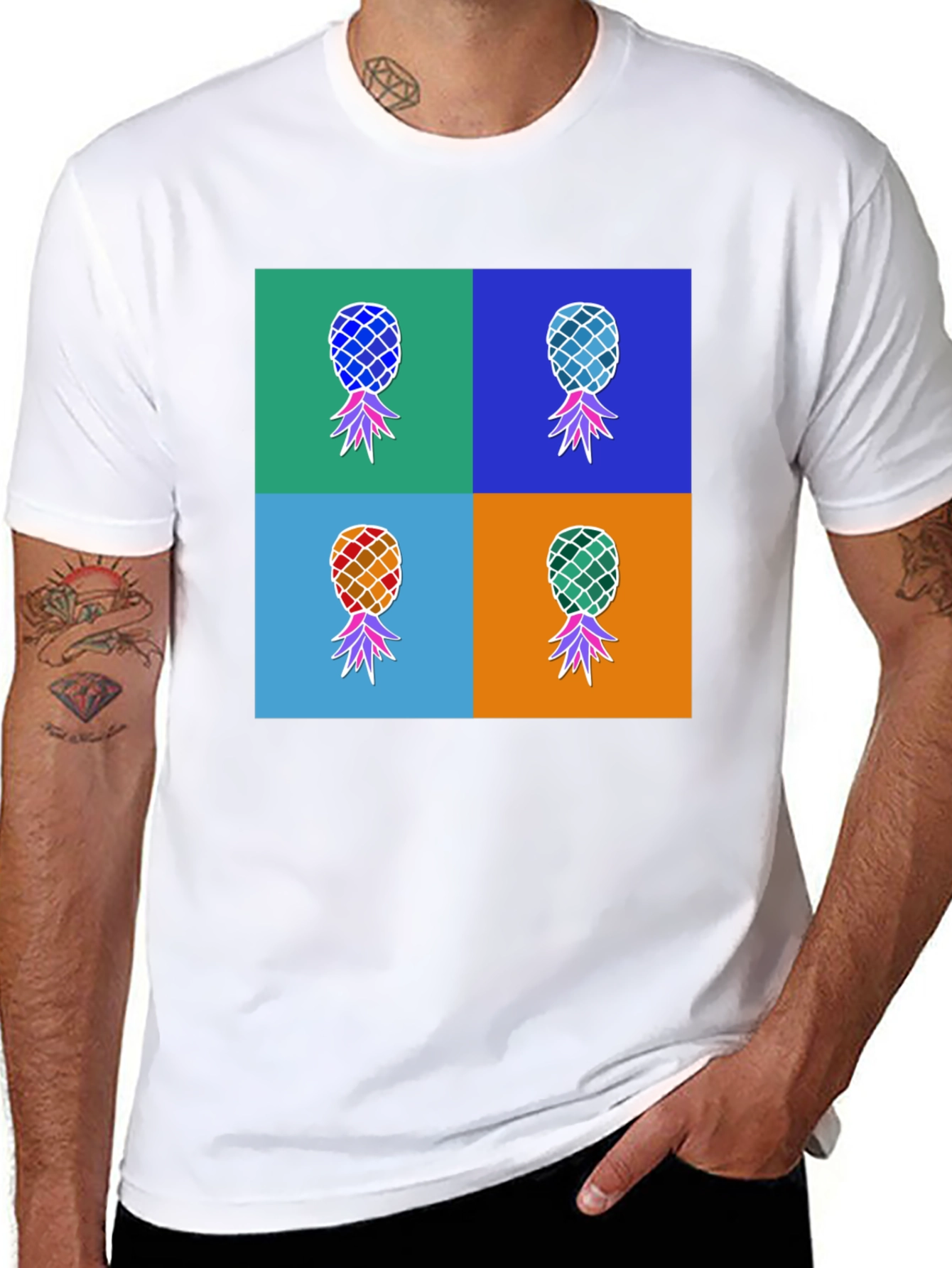Pop Art Pineapple Graphic Tee - Funky & Fresh