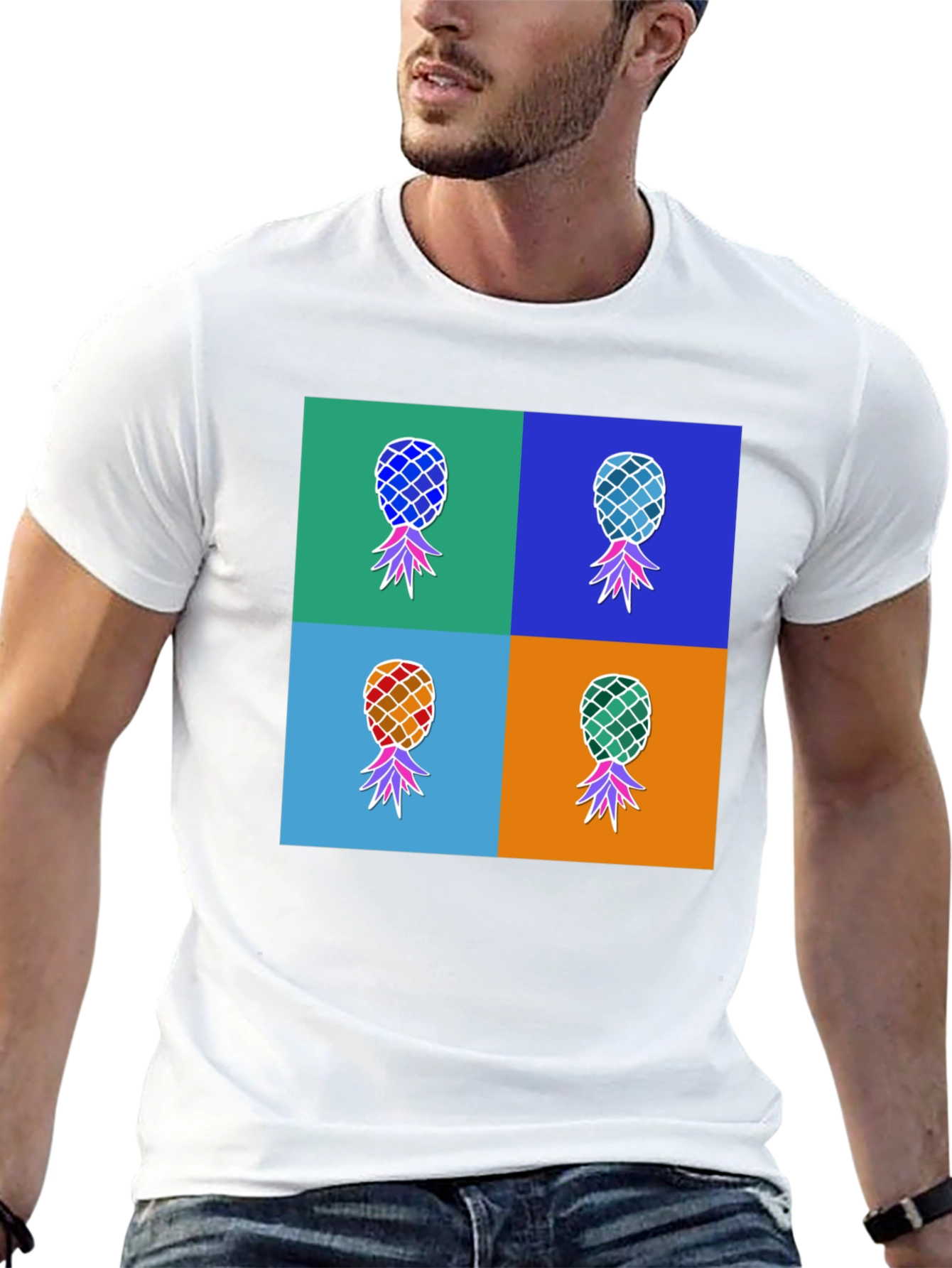 Pop Art Pineapple Graphic Tee - Funky & Fresh
