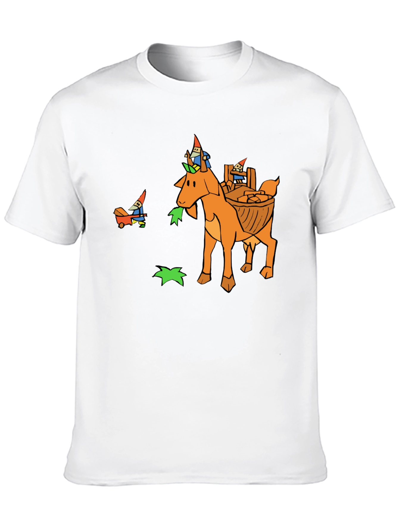 Whimsical Gnome Goat T-Shirt - Unique Graphic Tee