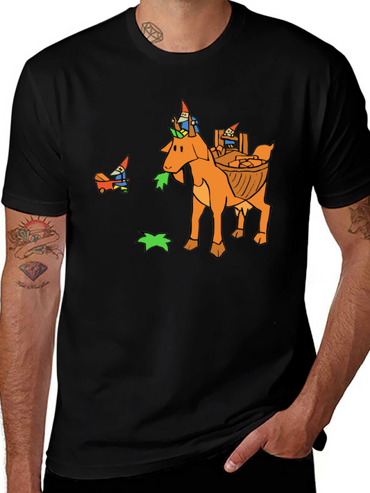 Whimsical Gnome Goat T-Shirt - Unique Graphic Tee