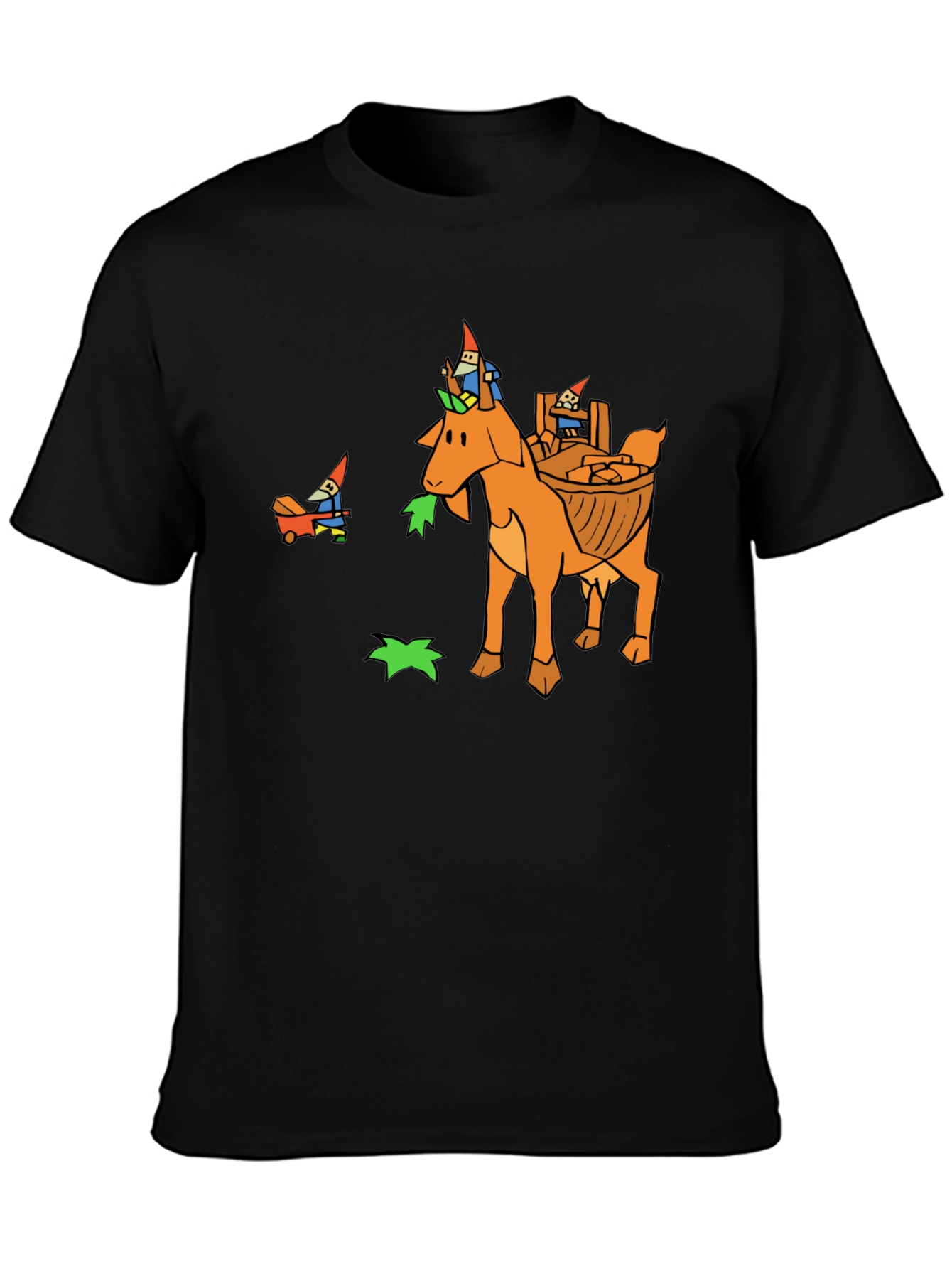 Whimsical Gnome Goat T-Shirt - Unique Graphic Tee