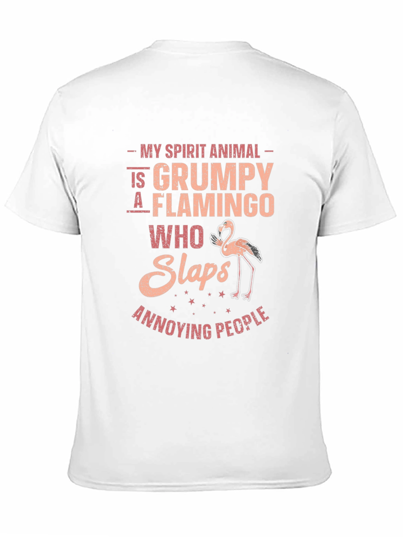 Grumpy Flamingo Slaps Annoying People Funny T-Shirt